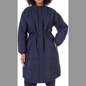 Amazon Essentials Navy Blue Quilted Puffer Insulated Long Midi Coat